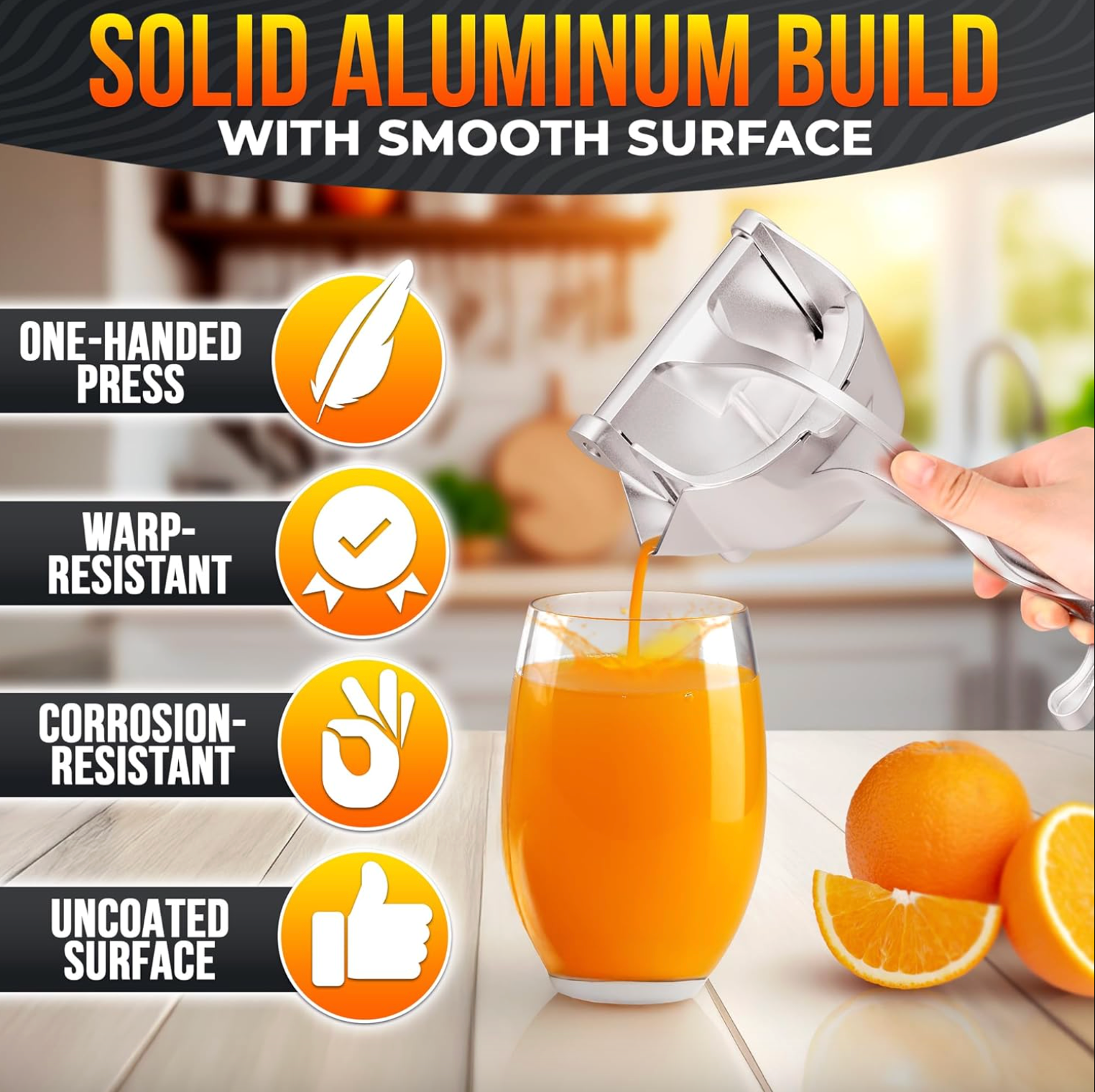 Manual Aluminum Hand Press Juicer, 9.3 in, view 8