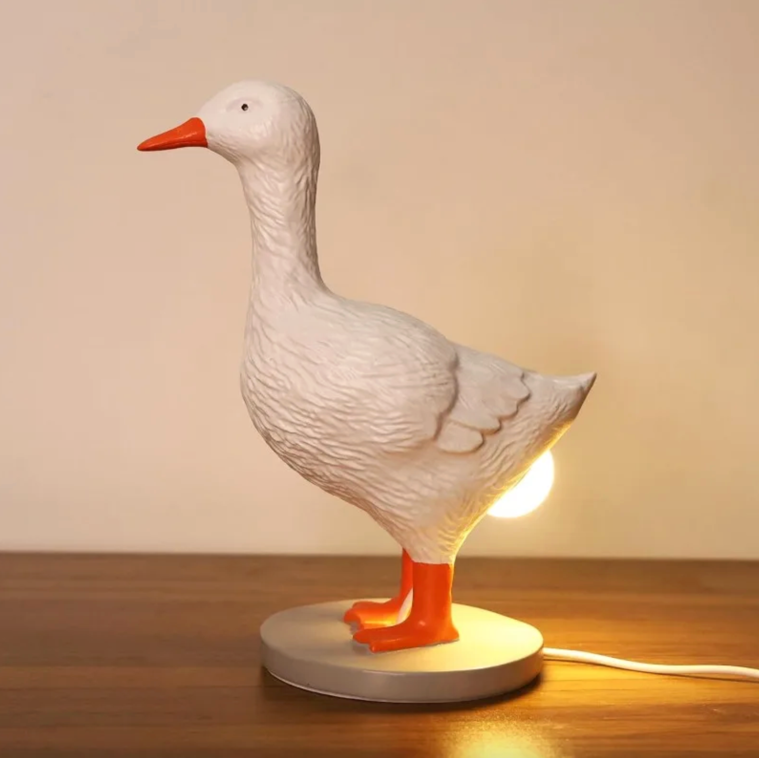 Goose Shaped Table Lamp in Cast Resin