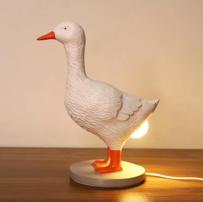 Goose Shaped Table Lamp in Cast Resin