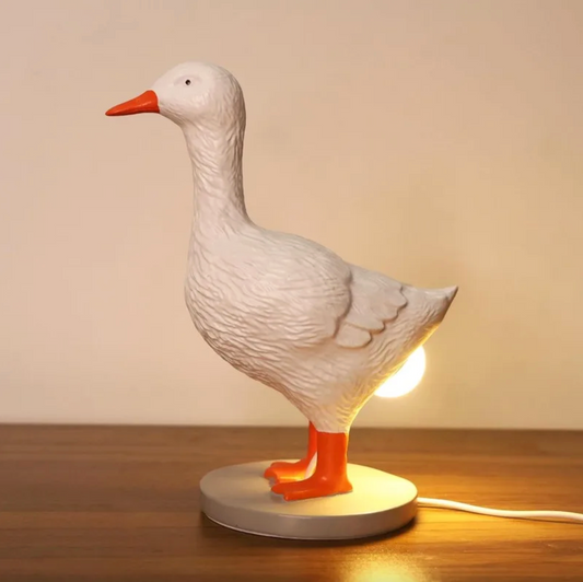 Goose Shaped Table Lamp in Cast Resin