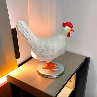 Chicken Table Lamp with a Glowing Egg Bulb, view 5