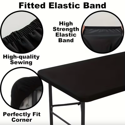 Stretch Fitted Table Cover for 6 ft Folding Tables, view 2