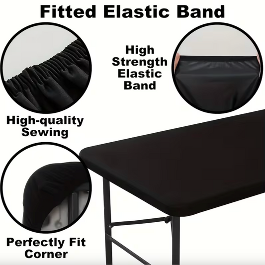 Stretch Fitted Table Cover for 6 ft Folding Tables, view 2