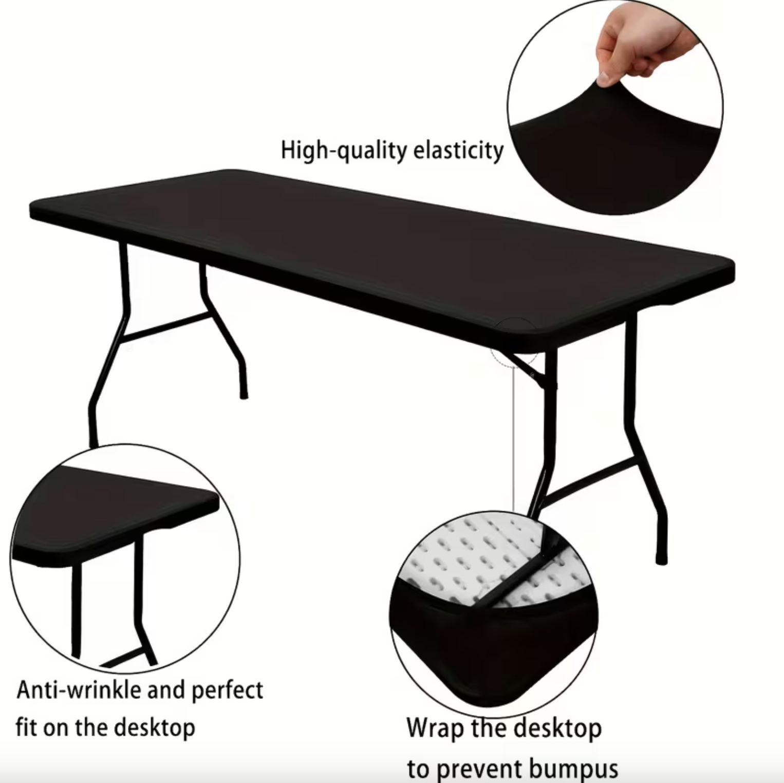 Stretch Fitted Table Cover for 6 ft Folding Tables, view 7