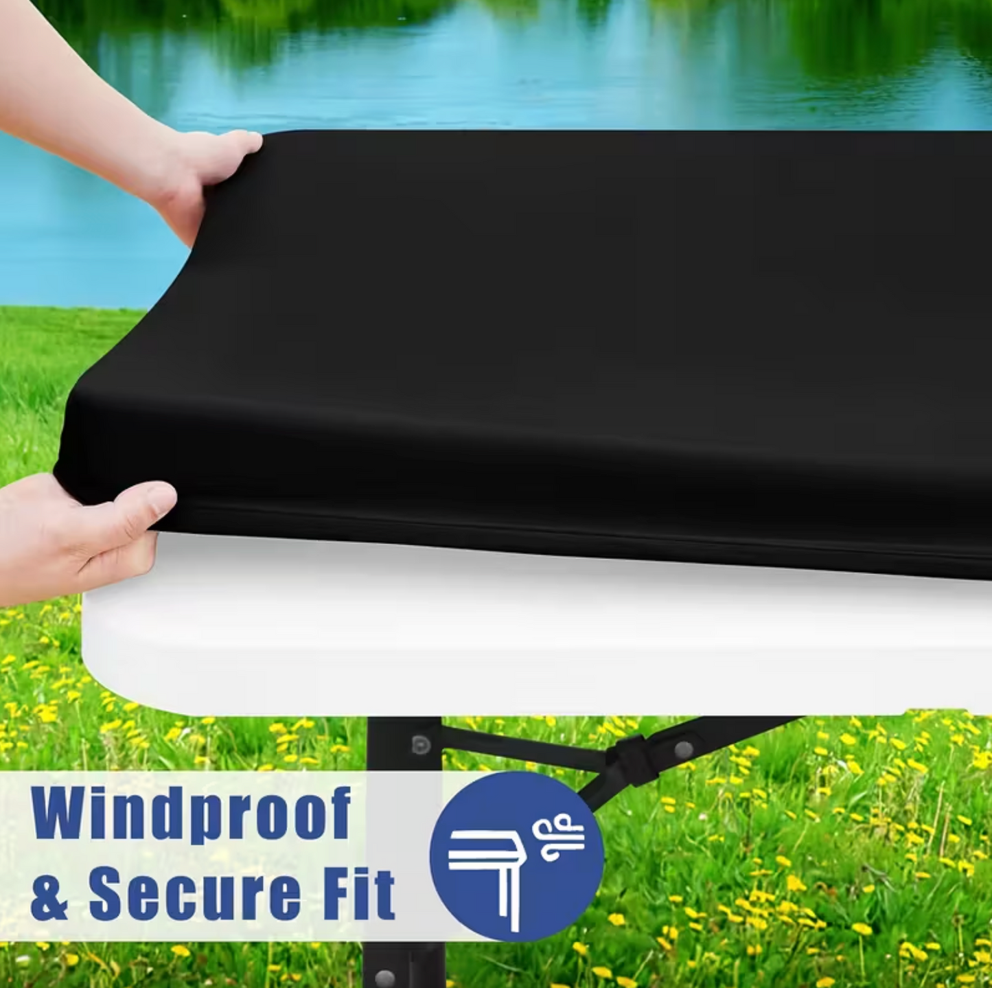 Stretch Fitted Table Cover for 6 ft Folding Tables, view 3