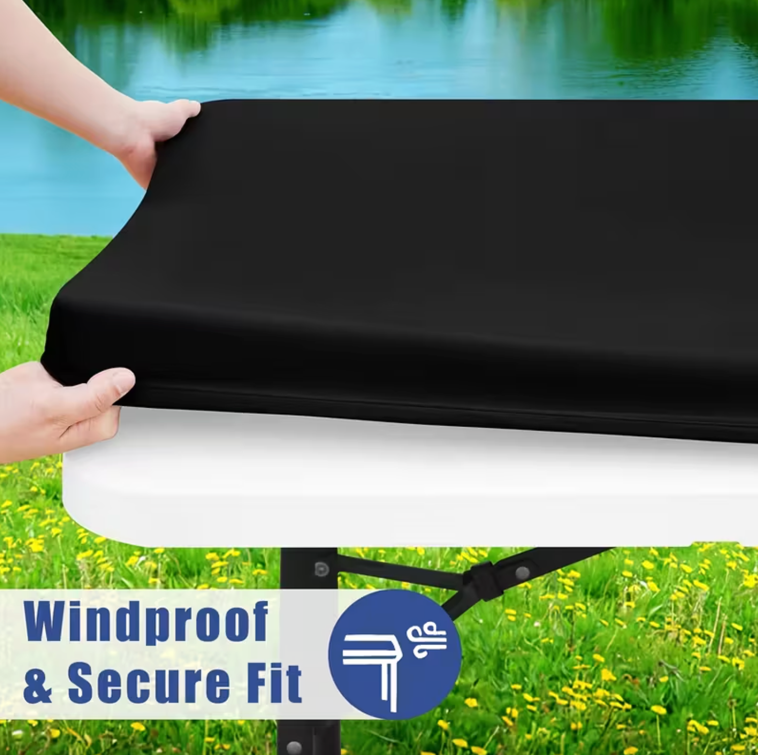 Stretch Fitted Table Cover for 6 ft Folding Tables, view 3