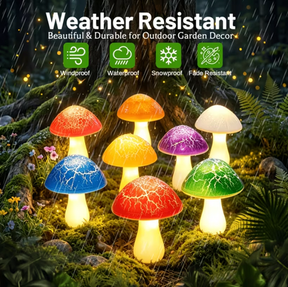 Solar Mushroom Garden Lights with Glass Caps, view 4
