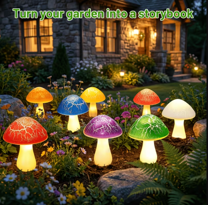 Solar Mushroom Garden Lights with Glass Caps, view 5