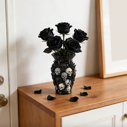 Gothic Skull Vase in Sculpted Resin, view 11