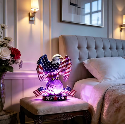 Eagle Lamp with Lit Crystal Orb, USB Powered, view 6