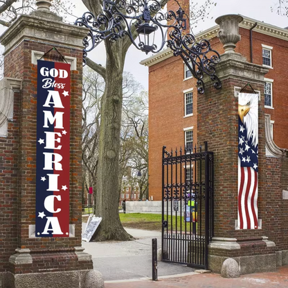 Patriotic Eagle Porch Banner Set, Two Vertical Banners, view 3