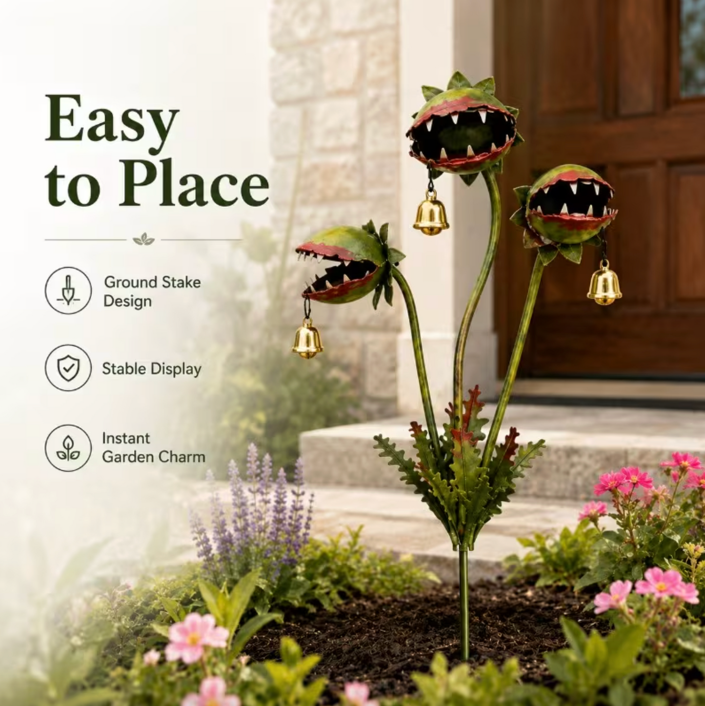 Carnivorous Plant Garden Stake in Metal, 25.2 in, view 3