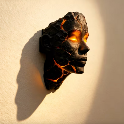 Cracked Lava Stone LED Wall Lamp, USB Powered, view 3