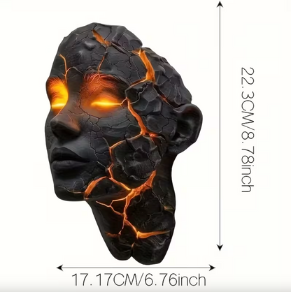 Cracked Lava Stone LED Wall Lamp, USB Powered, view 7