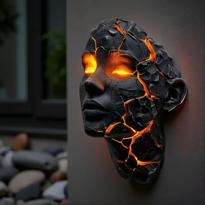 Cracked Lava Stone LED Wall Lamp, USB Powered, view 5