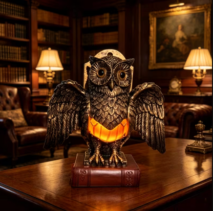 Owl Wall Lamp with Spread Wings and a Glowing Belly, view 4