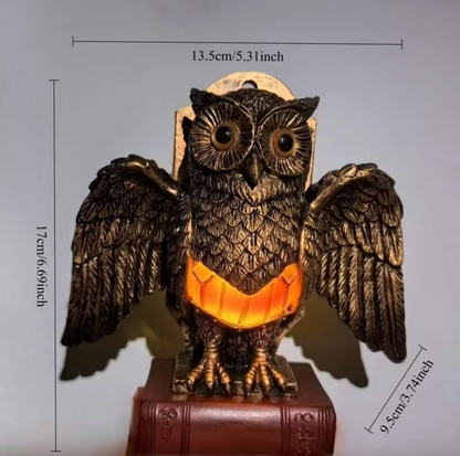Owl Wall Lamp with Spread Wings and a Glowing Belly, view 8