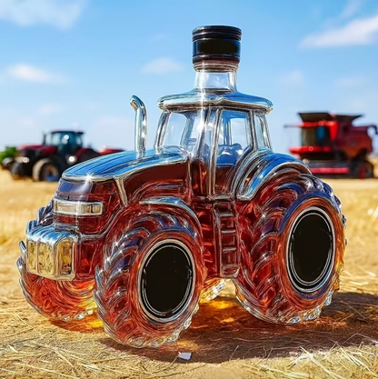 Tractor Shaped Glass Decanter with Stopper, view 2