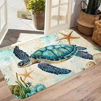 Sea Turtle Coastal Doormat with Non Slip Backing