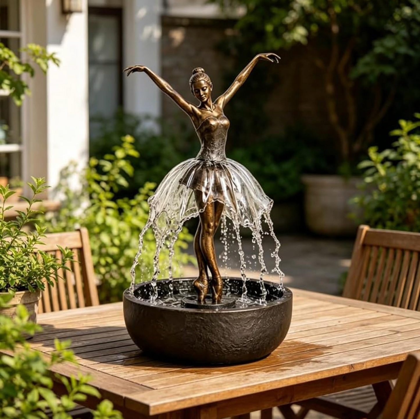 Ballerina Tabletop Water Fountain with Bluetooth Speaker