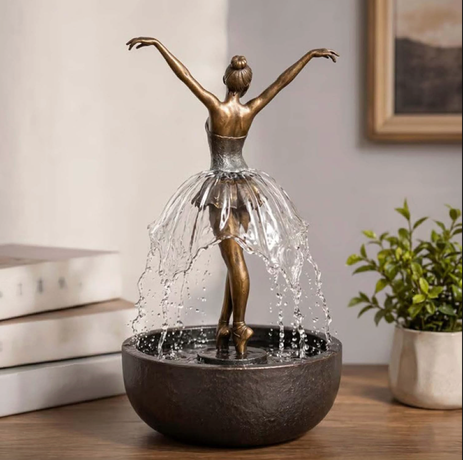 Ballerina Tabletop Water Fountain with Bluetooth Speaker, view 4