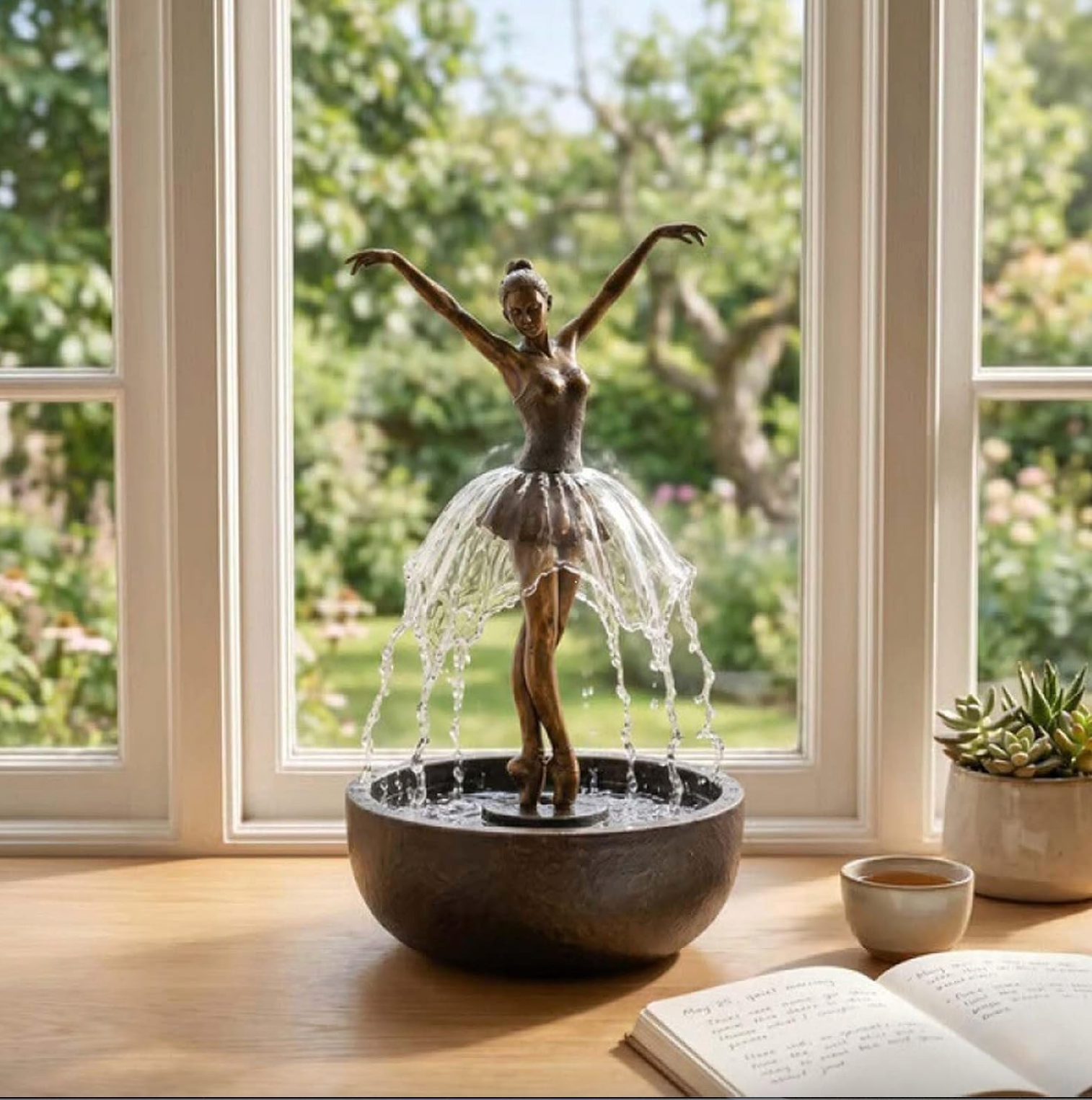 Ballerina Tabletop Water Fountain with Bluetooth Speaker, view 8