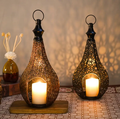 Moroccan Style Cut Metal Candle Lantern, view 8