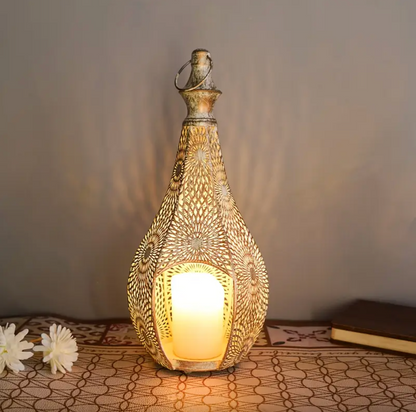 Moroccan Style Cut Metal Candle Lantern