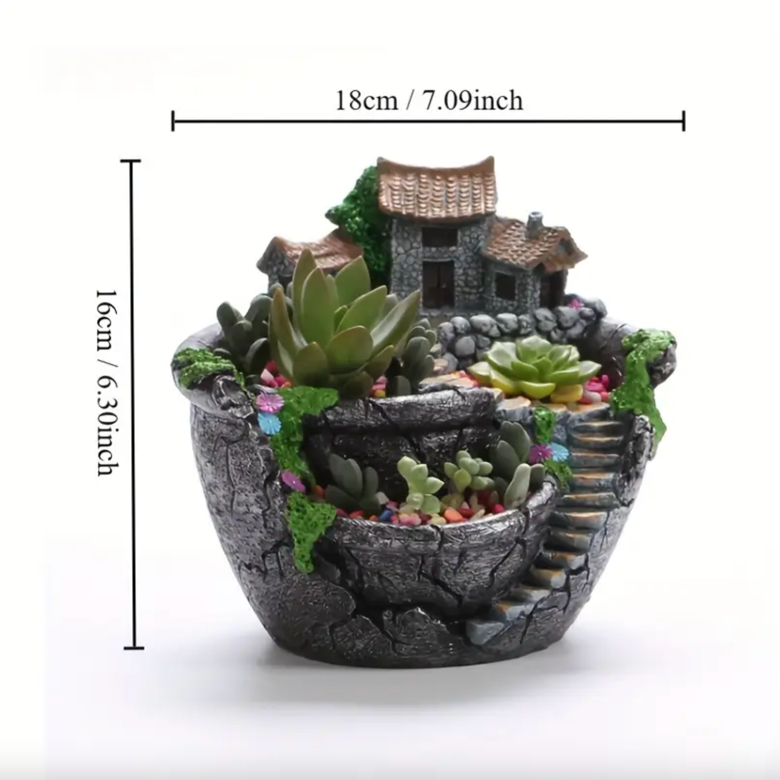 Three Tier Castle Courtyard Planter for Succulents, view 7