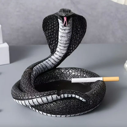 Coiled Cobra Resin Ashtray in Three Painted Finishes