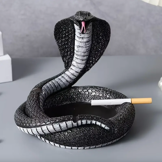 Coiled Cobra Resin Ashtray in Three Painted Finishes