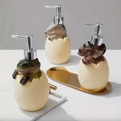 Dinosaur Hatchling Soap Dispenser in Cast Resin, view 3