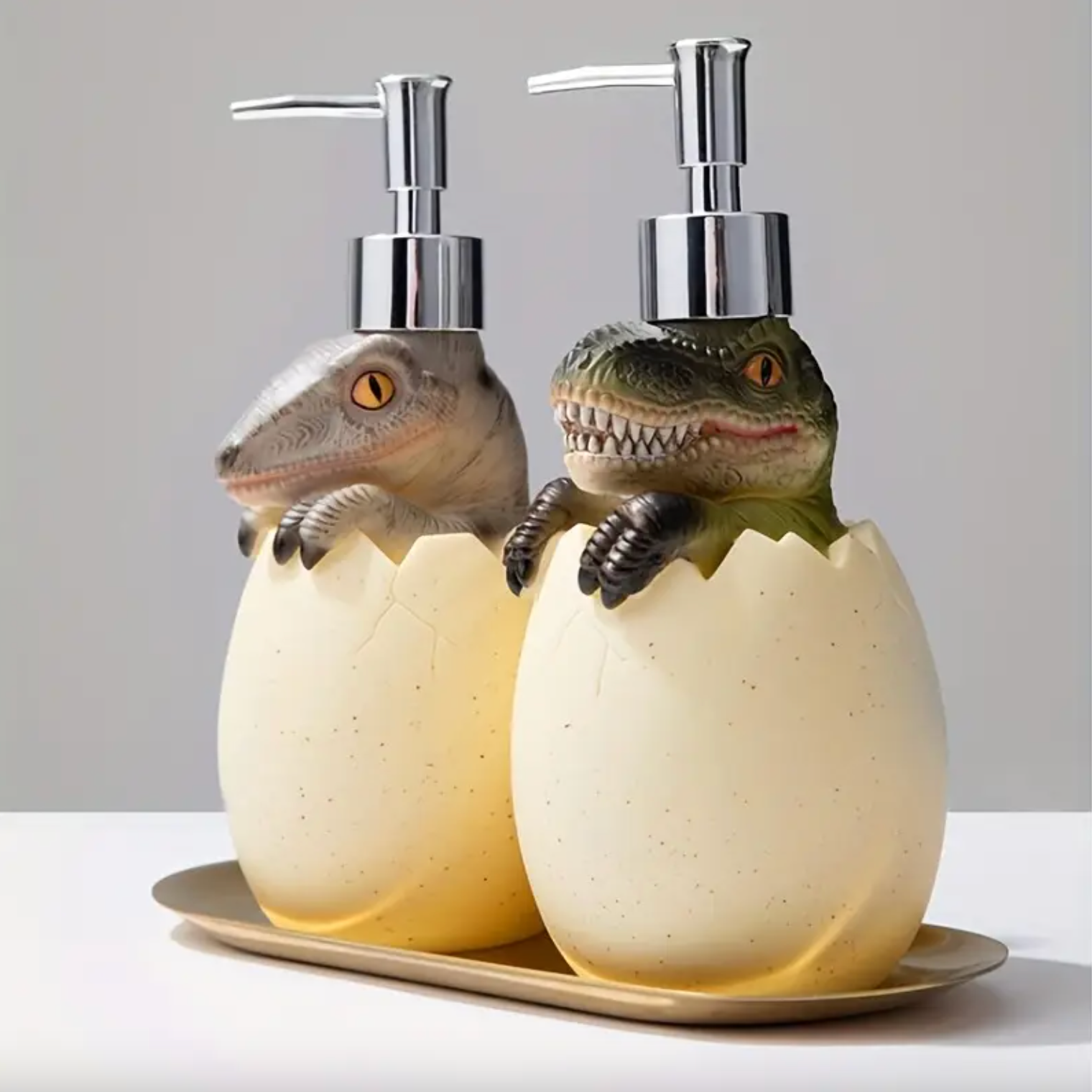 Dinosaur Hatchling Soap Dispenser in Cast Resin, view 4