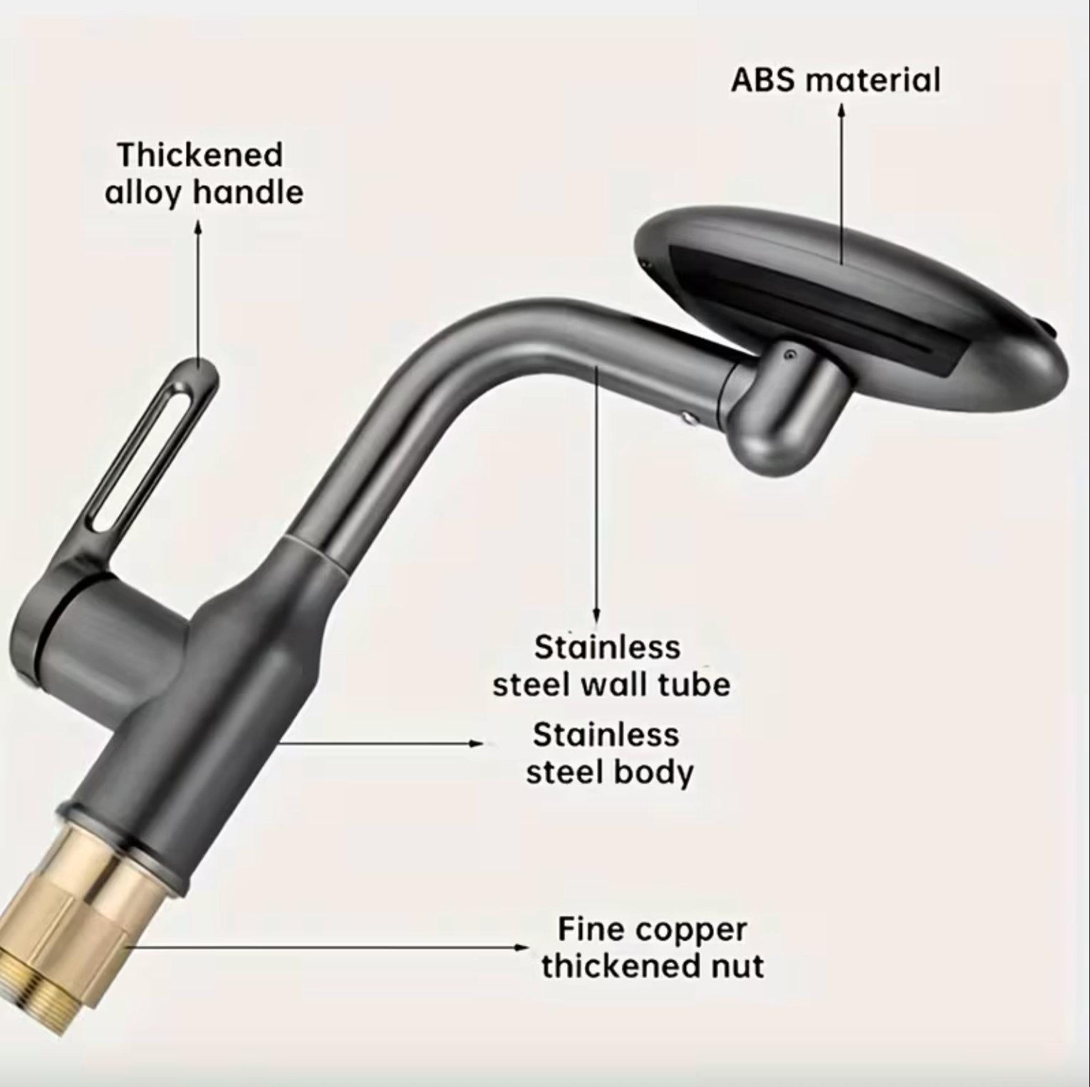 Pull Out Sink Faucet with Temperature Color Light, view 8
