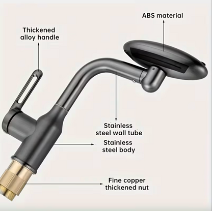 Pull Out Sink Faucet with Temperature Color Light, view 8