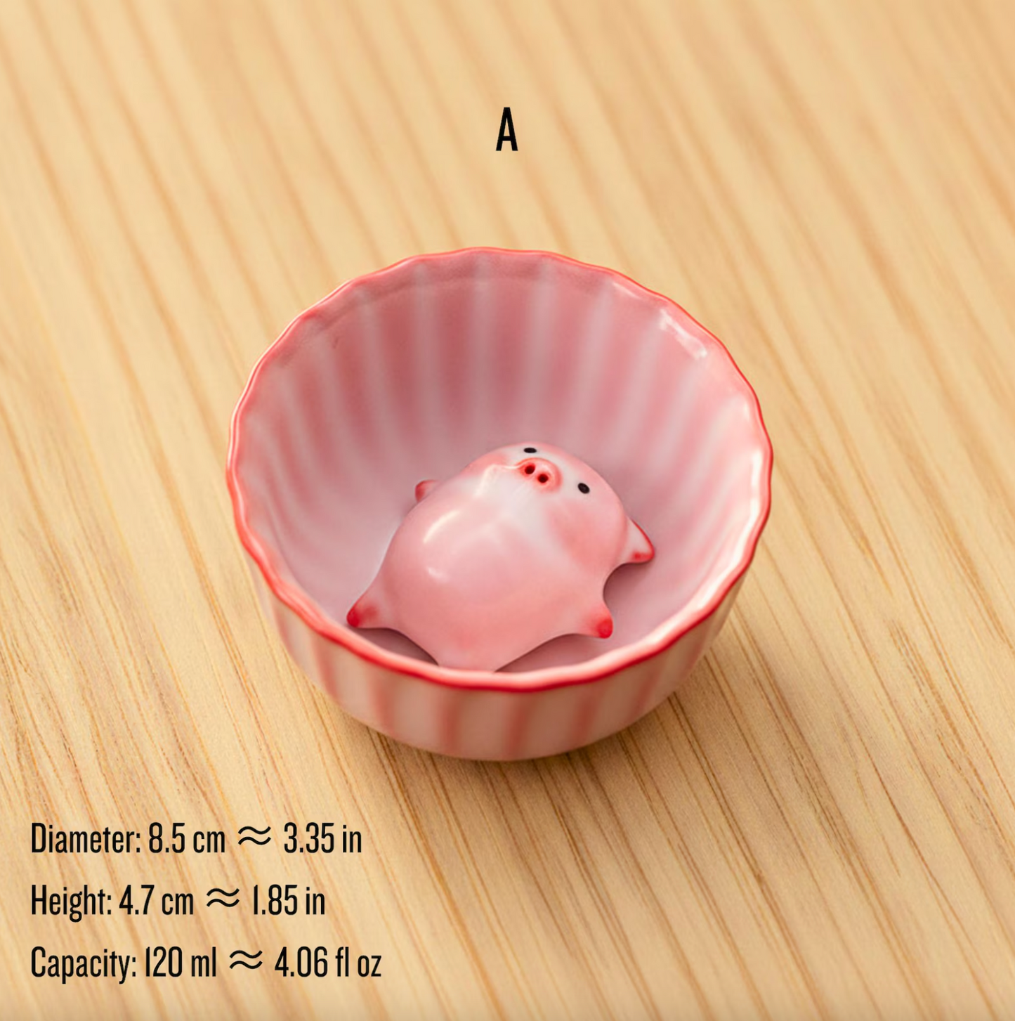 Bubble Blowing Pig Ceramic Tea Cups, Set of Two, view 6