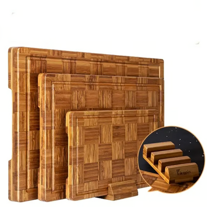 Bamboo Cutting Board Set of 3 with Stand and Oil, view 8