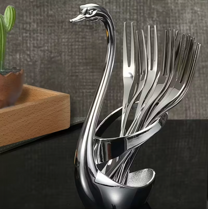Swan Shaped Stainless Steel Cutlery Holder, view 4