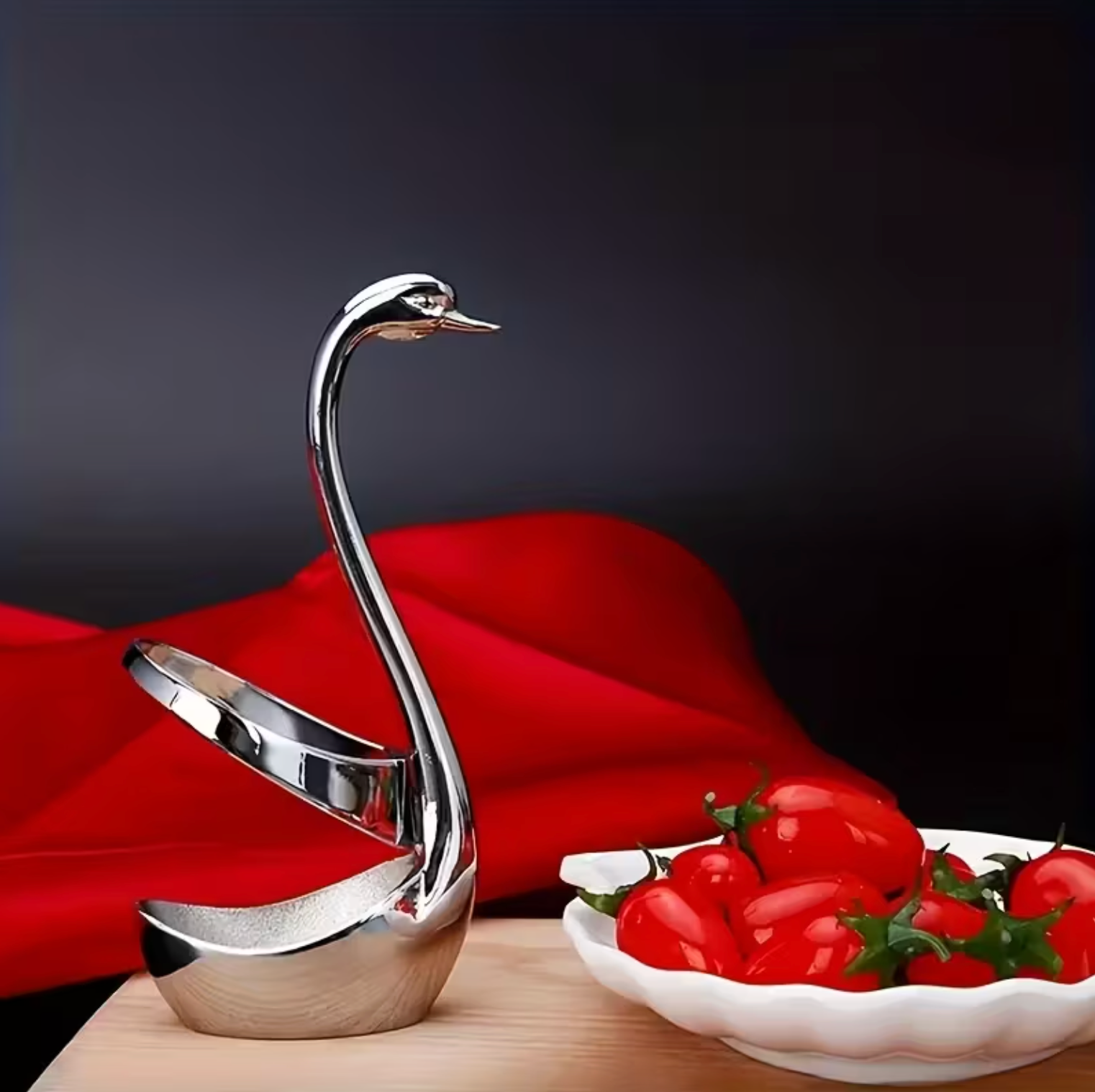 Swan Shaped Stainless Steel Cutlery Holder, view 3