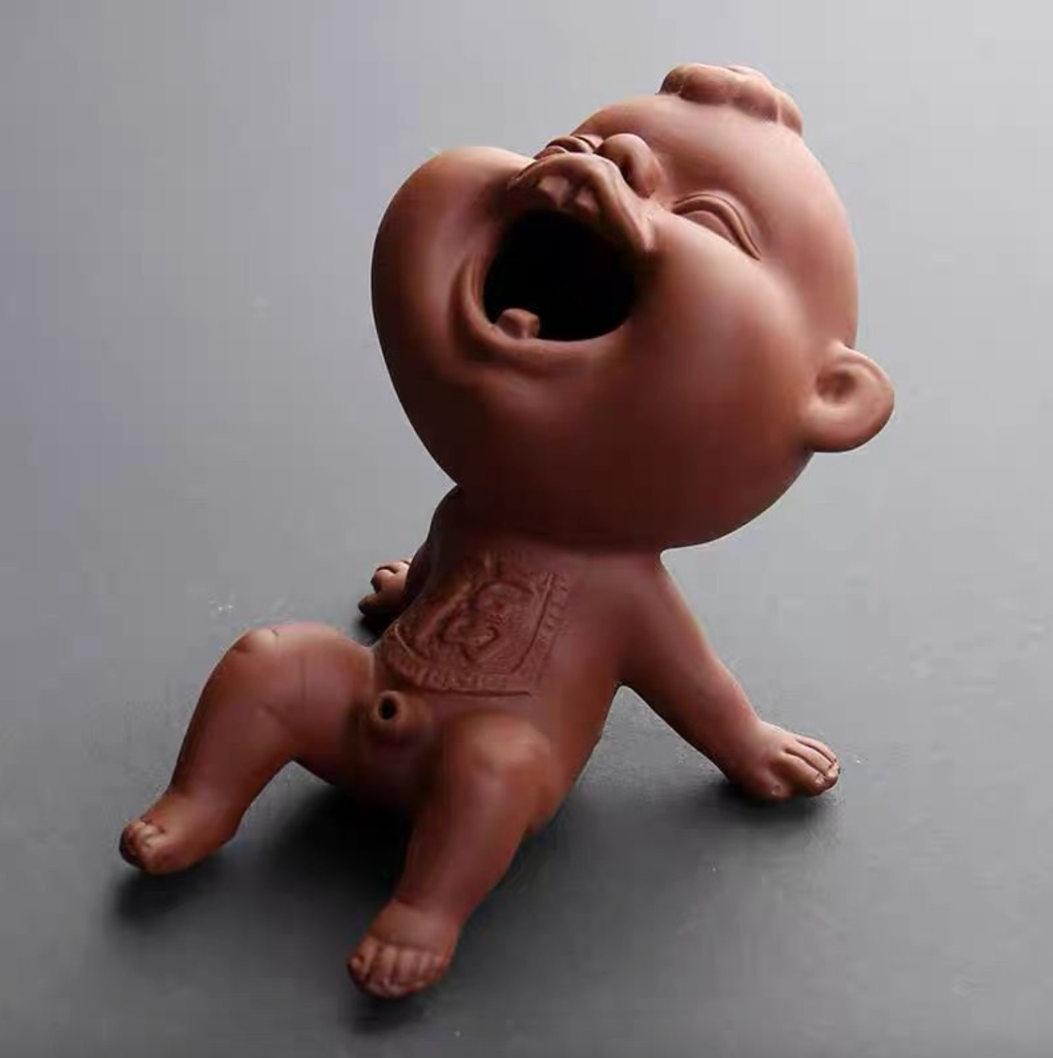 Yixing Clay Tea Strainer Figure, Brown or Black, view 5
