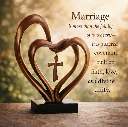 Entwined Heart and Cross Sculpture for a Wedding Gift, view 2
