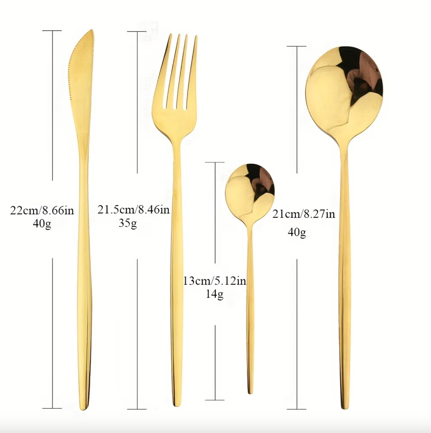Gold Flatware in Stainless Steel, Mirror or Matte, view 6
