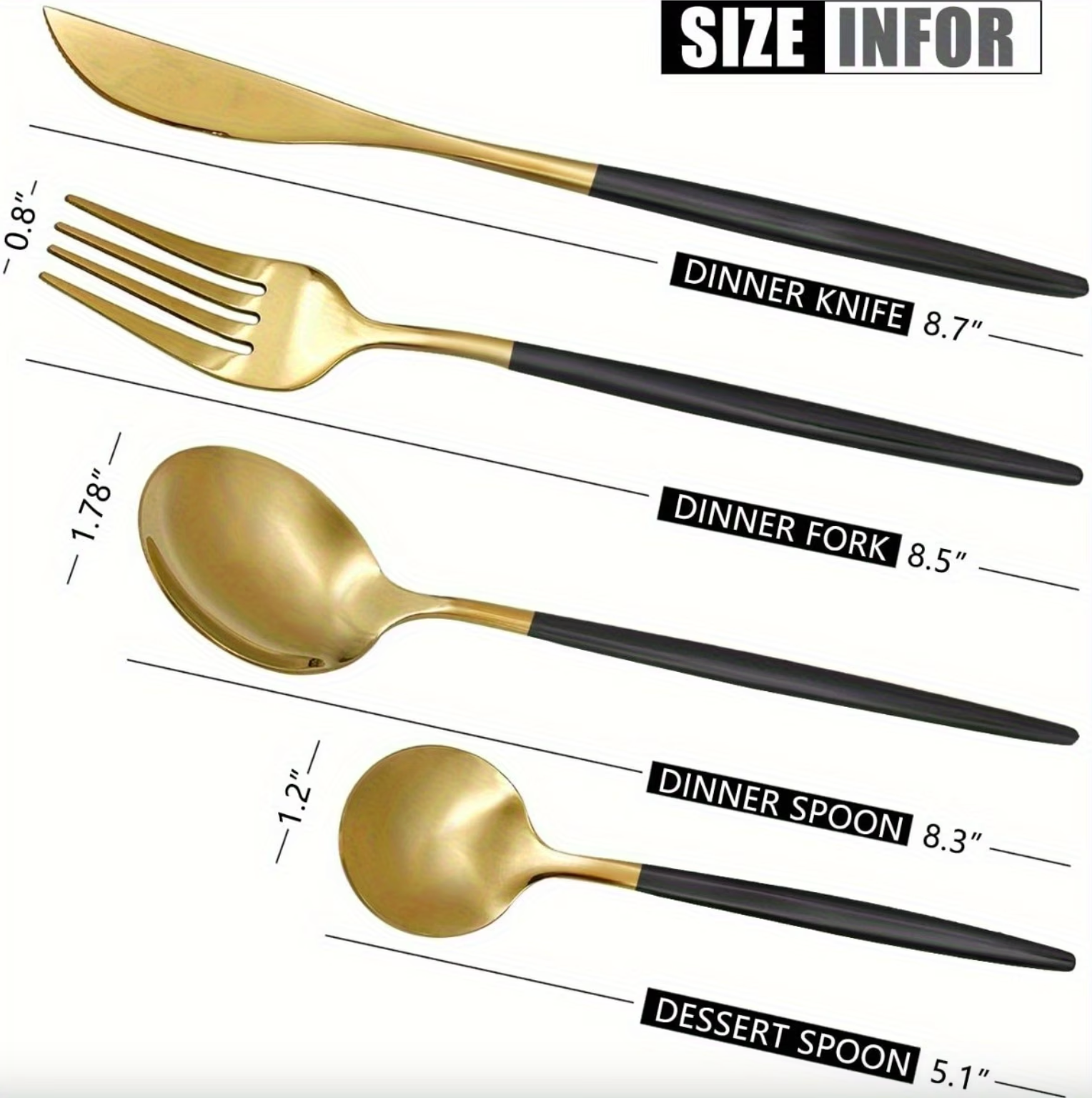 Gold Flatware in Stainless Steel, Mirror or Matte, view 7