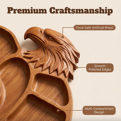 Eagle Shaped Wooden Charcuterie Board with Compartments, view 3