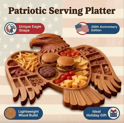 Eagle Shaped Wooden Charcuterie Board with Compartments, view 7