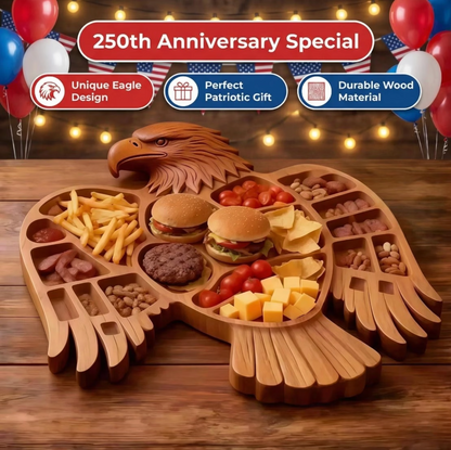 Eagle Shaped Wooden Charcuterie Board with Compartments, view 2