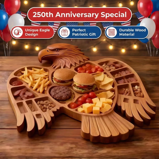 Eagle Shaped Wooden Charcuterie Board with Compartments, view 2