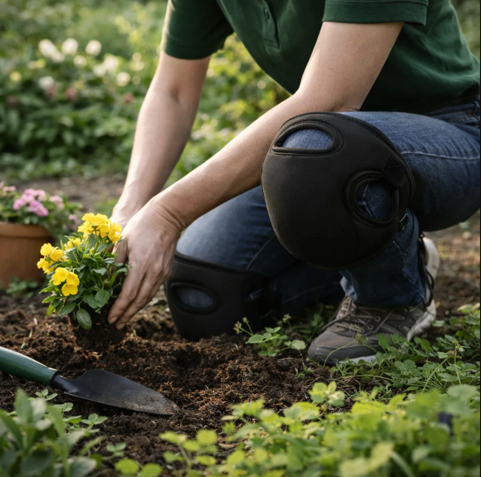 Gardening Knee Pads with Pressure Relief Opening, view 4