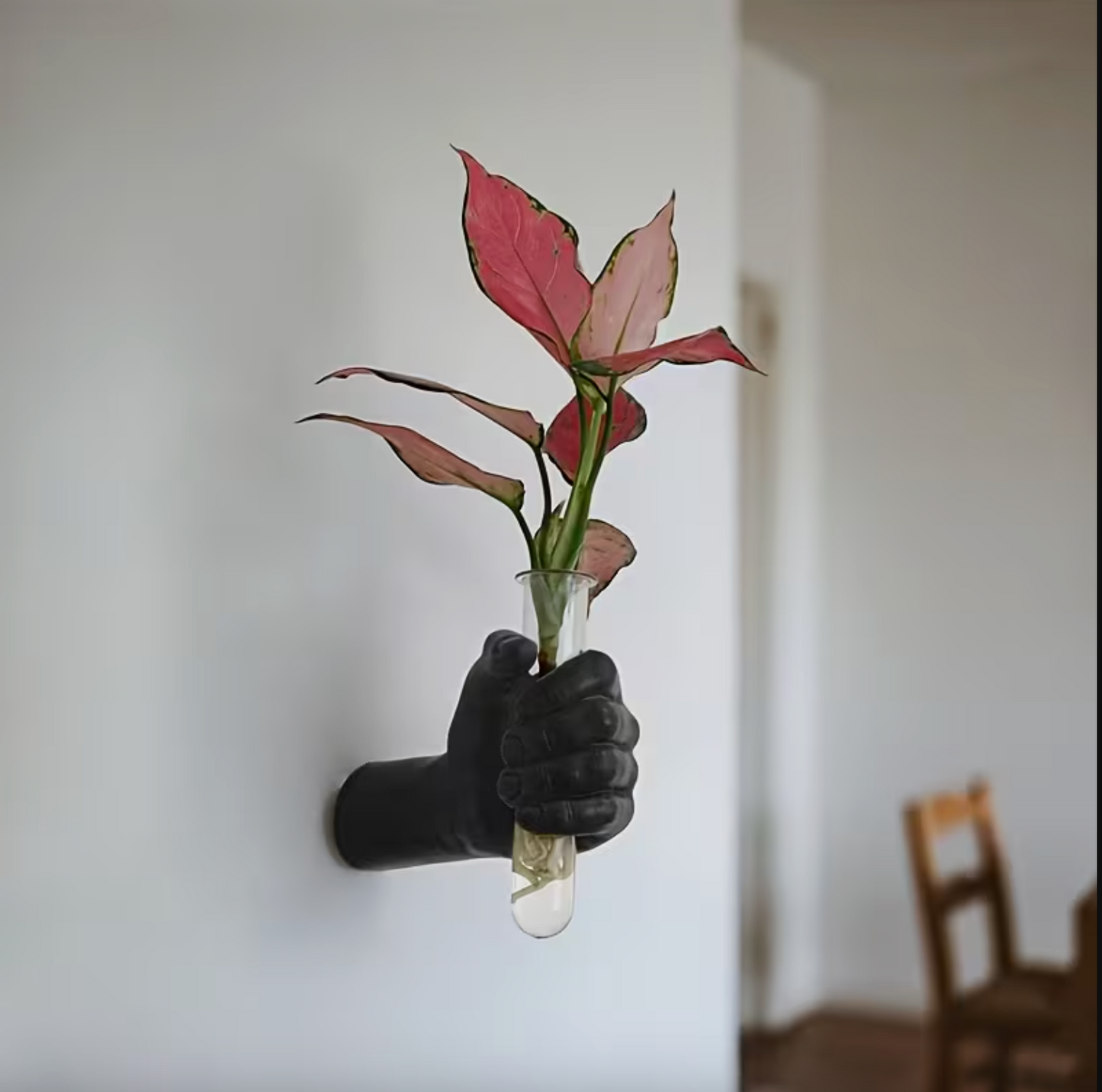 Hand Shaped Wall Vase with Glass Tube, Six Colors, view 10