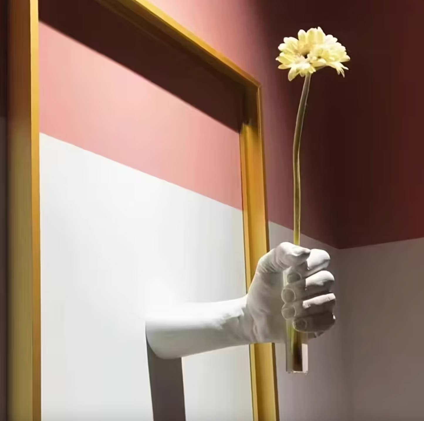 Hand Shaped Wall Vase with Glass Tube, Six Colors